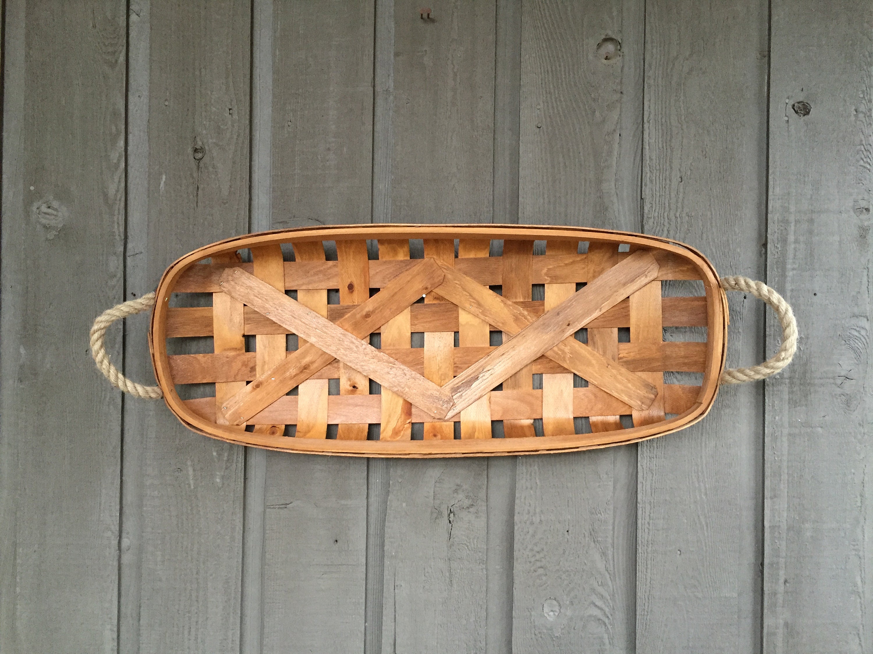 Large tobacco basket/honey color tobacco basket/ farmhouse Etsy