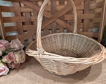 Vintage wedding basket for storage, gifting or arrangements, bathroom, pantry, fruit or office