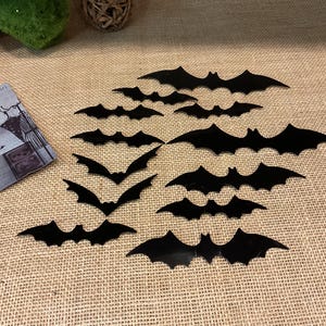 Small bats for Halloween bat party supplies 3D Halloween bat wall decor bat wall stickers spooky bat decor for wall Halloween home decor