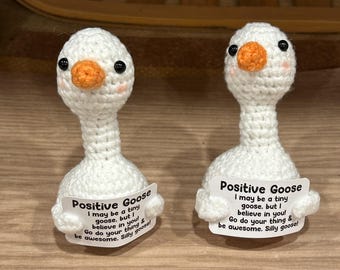 Positive crocheted goose uplifting encouragement keepsake gift