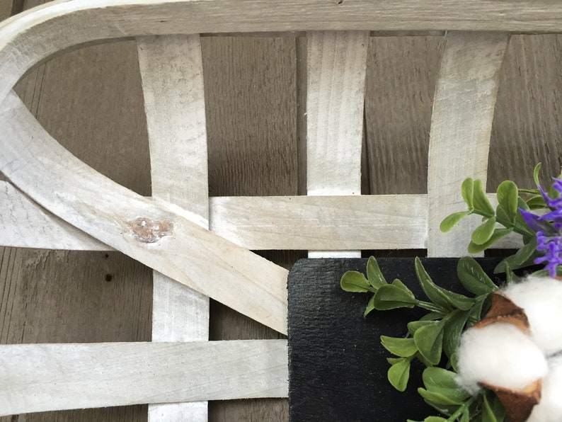 Tobacco basket with boxwood cotton boll and lavender wreath tobacco basket boxwood wreath cotton boll wreath lavender wreath farmhouse