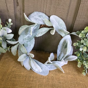 Small Farmhouse Lambs Ear Wreath or Eucalyptus Wreath or Lambs Ear and ...