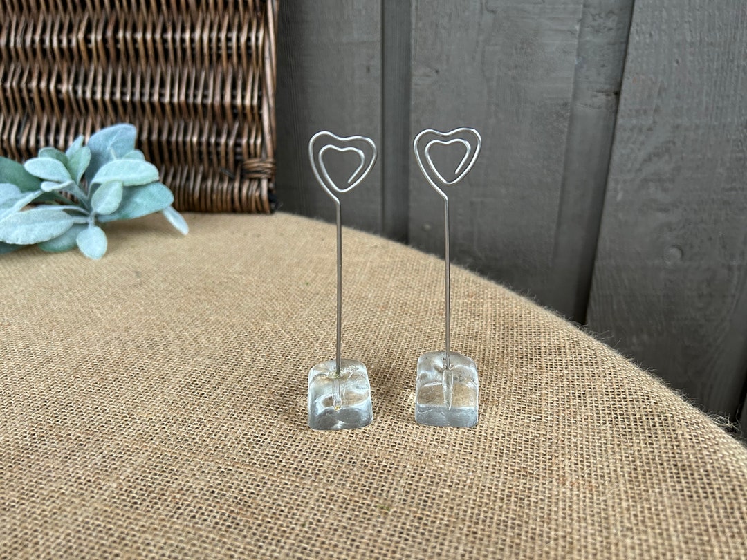 Vintage Place Card Holders/ Glass Square Place Card Holders/ Etsy