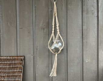 Macrame glass plant holder, Plant hanger, glass plant holder, macrame holder, macrame decor, boho plant hanger, boho macrame plant hanger