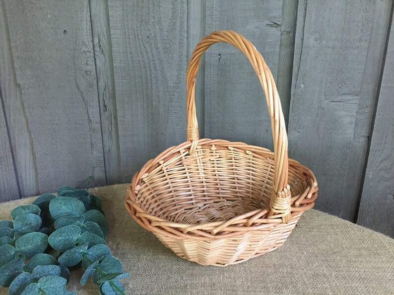 Natural Vintage Basket Wedding Basket Wedding Program Basket Etsy