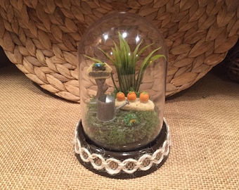 Fairytale cloche carrots cloche fairy garden cloche gift for mom sister friend neighbor gardener lover gift shelf decor mantle coffee table