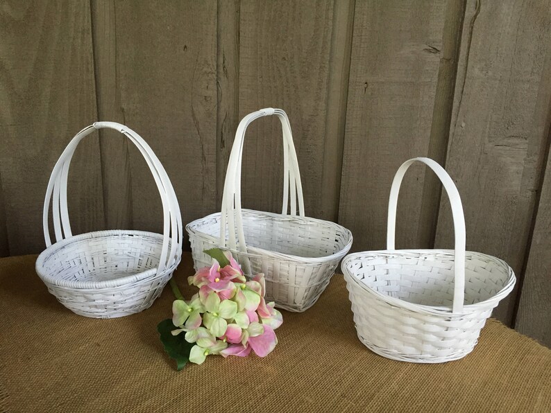Wedding Baskets Diy Baskets White Wedding Baskets Baskets Etsy