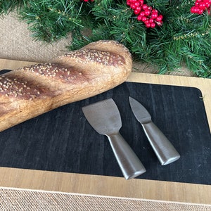 Set of Vintage modern cheese knives/ charcuterie knives/ spreaders/ silver modern cheese knives/ holiday entertaining cheese board knives