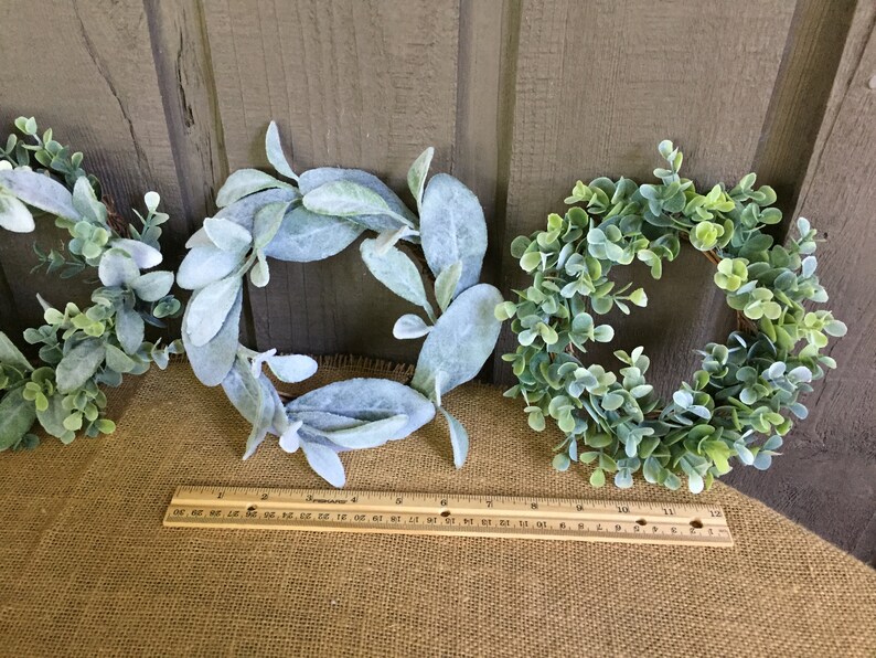 Small Farmhouse Lambs Ear Wreath or Eucalyptus Wreath or Lambs Ear and ...