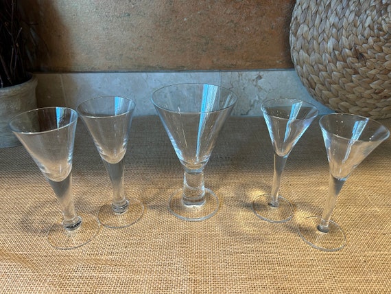 Vintage Modern Mini Martini Glasses/ Martini Glasses/ Shot Glasses/ Martini  Shot Glasses/ Dessert Glasses/ Barware/ Vintage Martini Barware 