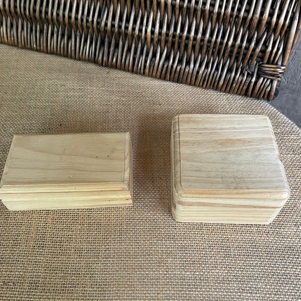 Unfinished wood boxes/ ring bearer boxes/ wedding boxes/ trinket boxes/ jewelry boxes/ unfinished craft boxes/ DIY boxes/ plain wood boxes