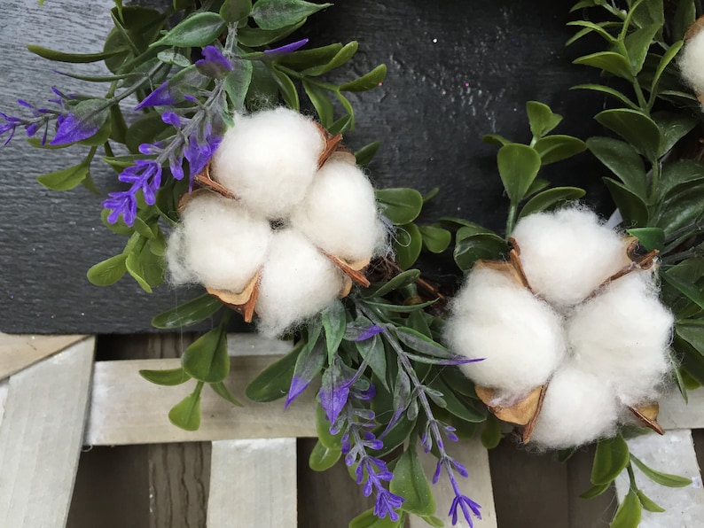 Tobacco basket with boxwood cotton boll and lavender wreath tobacco basket boxwood wreath cotton boll wreath lavender wreath farmhouse