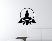 Buddha and Lotus Wall Art Decal 13 quot x13 quot Free Shipping