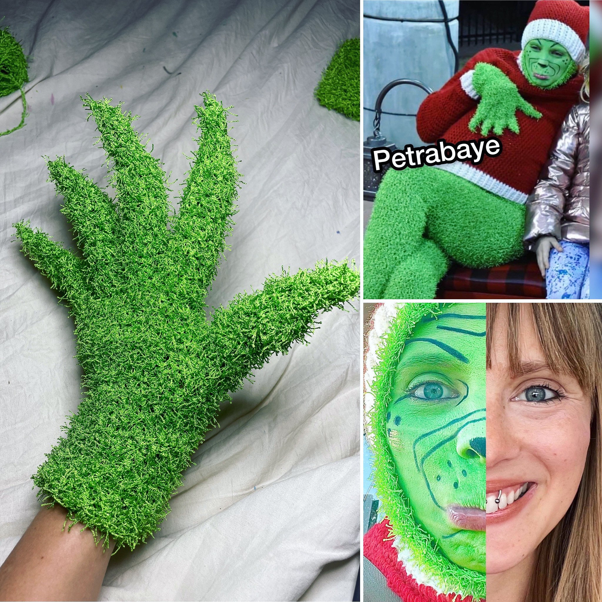 L-XL Crochet Grinch Gloves Green Petrabaye - Etsy