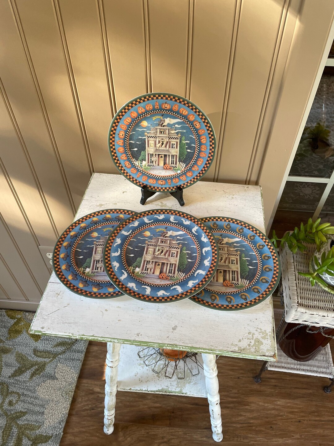 Sakura Debbie Mumm Plastic Halloween Plates Set of 4 Etsy