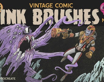 Procreate vintage Comic Book Ink Brush Kit