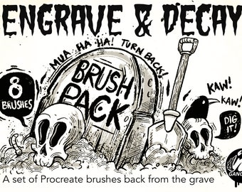 Procreate Vintage Engrave & Decay Brushes