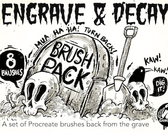 Procreate Vintage Engrave & Decay Brushes
