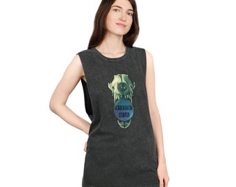Horrorshow Studios Coyote Skull Crystal Ball Logo Unisex Stonewash Tank Top