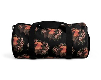 Fruit Bat Eating Peaches Design Duffel Bag