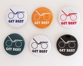 Get Bent recumbent bike cycling button set. 6 1.5 quot Pinback Buttons