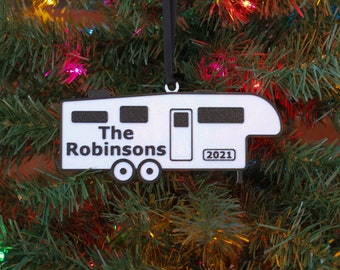 Fifth Wheel Camper, Personalized 5th Wheel Camper Ornament,  Camping Gift