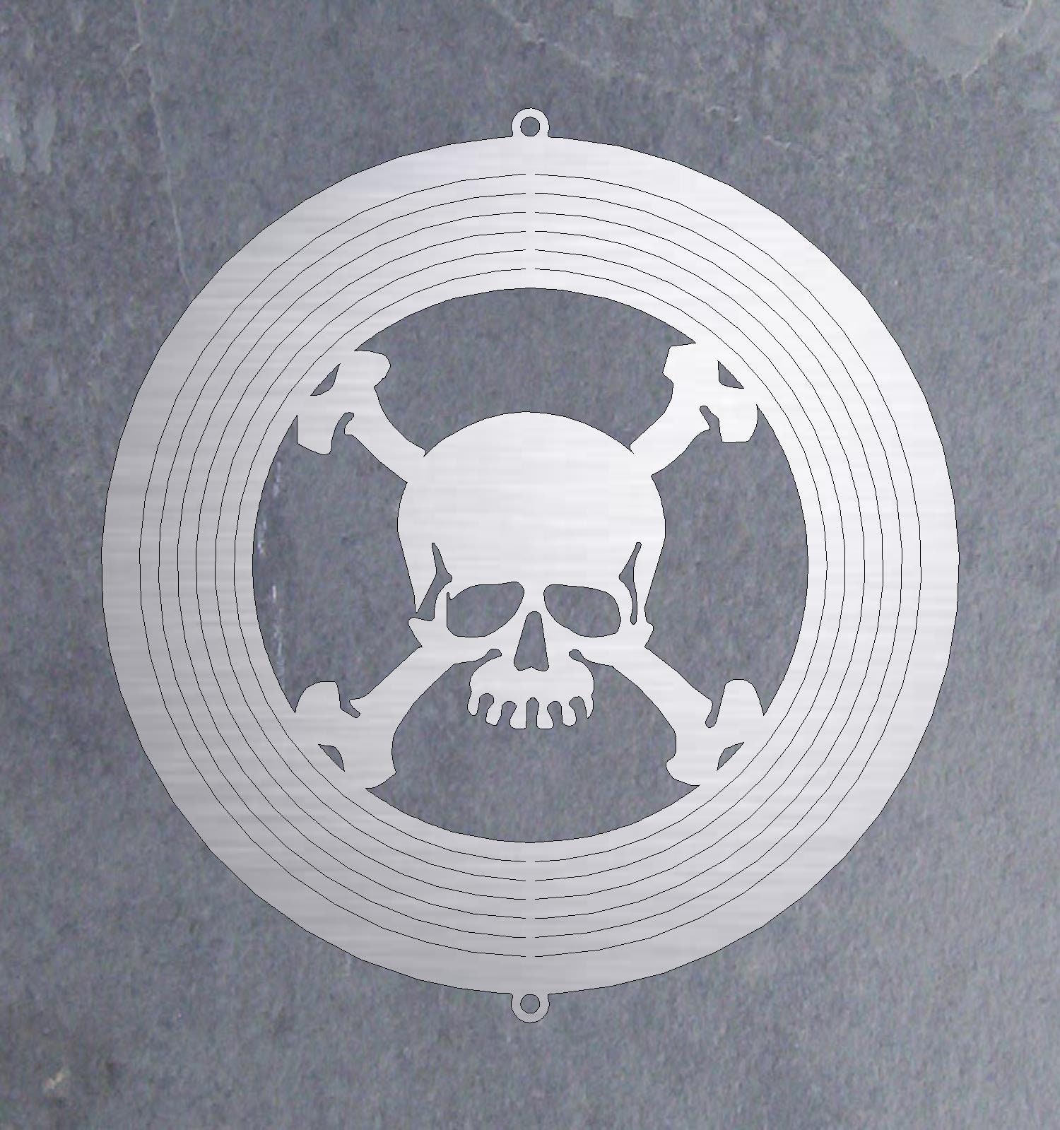 Skull Wind Spinner, Svg, Wind Spinner Dxf File, Cricut, Clipart, Vinyl