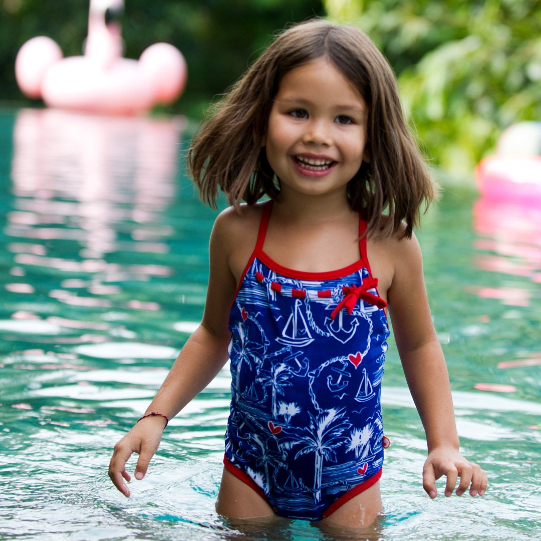 Nautical One Piece Swimsuit Etsy