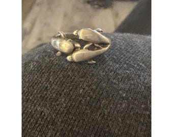 Anillo vintage de plata de ley 925 con forma de delfín, talla 6, n.° 357