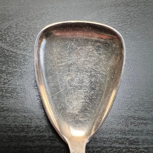Vintage Danish Silver Plate Serving Spoon: Victoria Pattern, 5.75&quot;