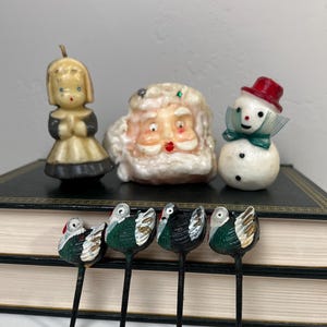 Set of 3 Vintage Gurley Christmas and Thanksgiving Candles, 4