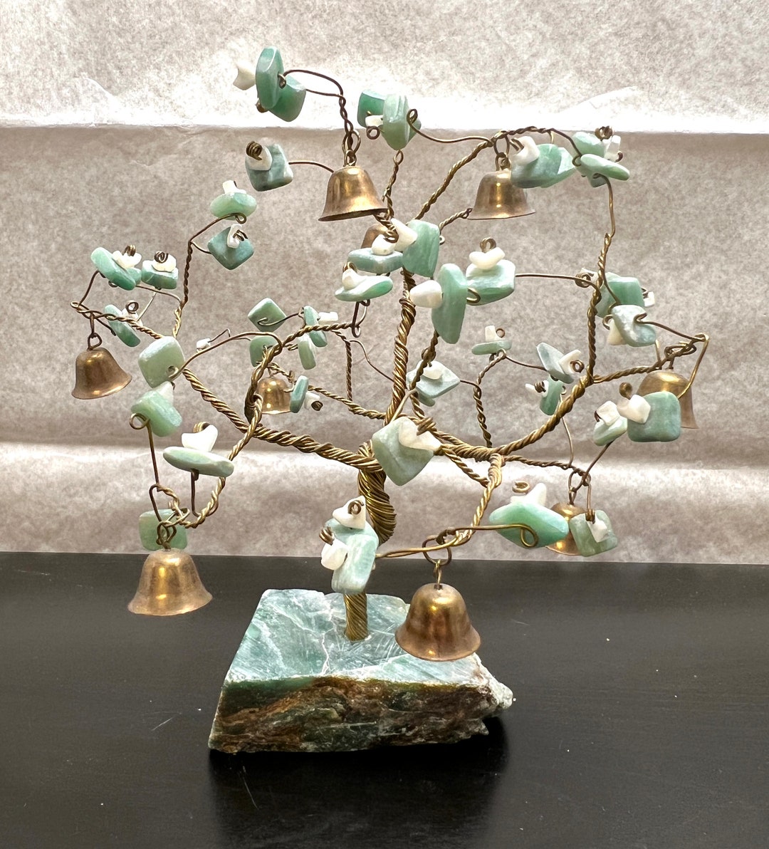 Vintage Wire Wrap Tree With Natural Stones and Small Bells - Etsy