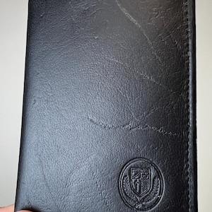 Vintage Black Leather Amity Trifold Wallet: Unused Men&#39;s Thin Wallet