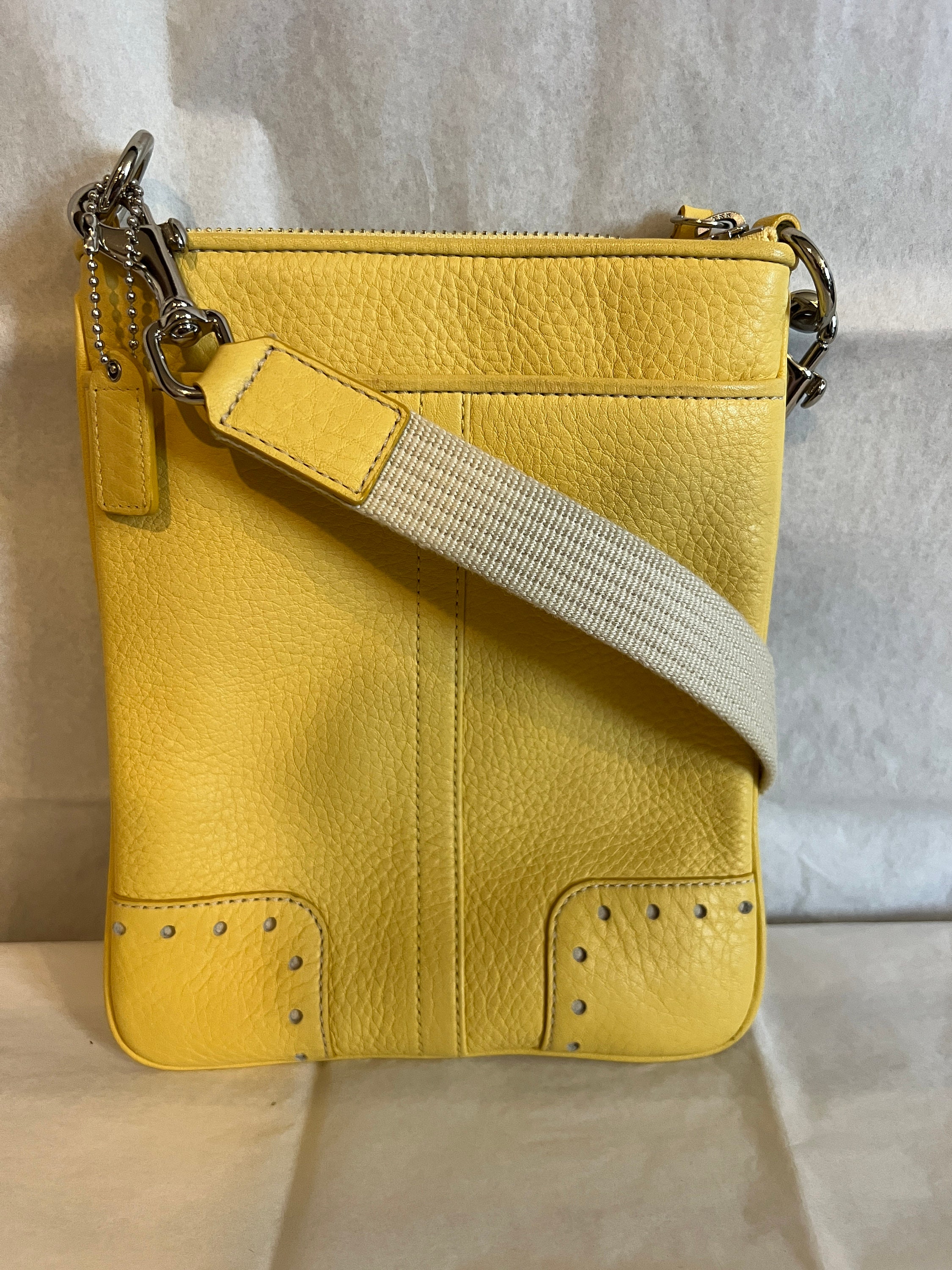yellow crossbody coach purse