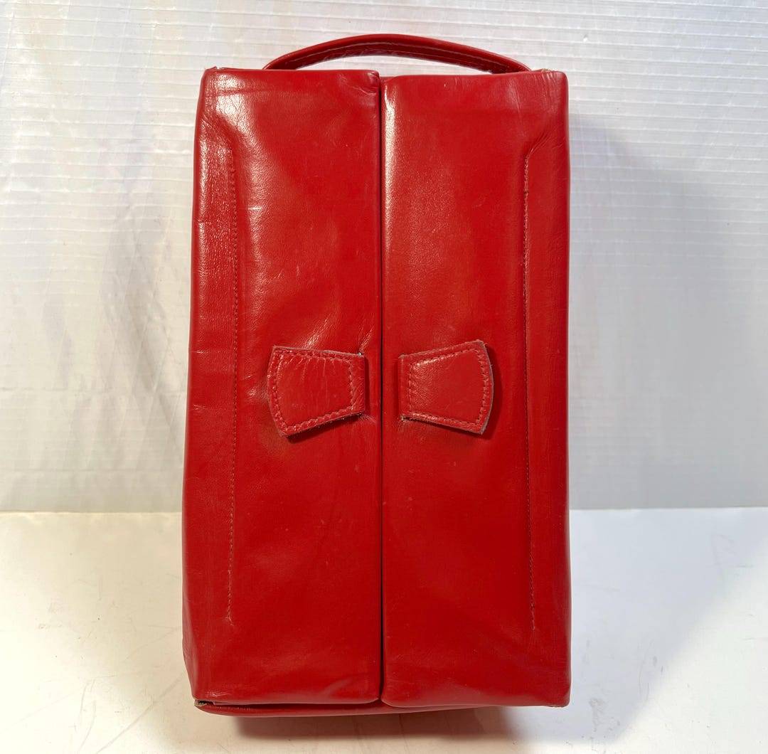 Vintage Red Leather St. Thomas Valet Kit, Travel Toiletry Dopp Bag - Etsy