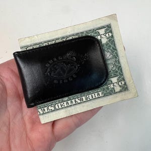 Clip para billetes vintage de cuero negro, billetera para billetes doblados de Boulder Creek