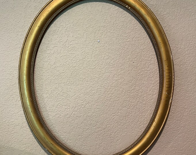 Large Antique Gilded Wood Oval Frame Oval Wood Frame With Etsy