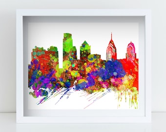 Philadelphia Skyline Printable Art, Instant Download