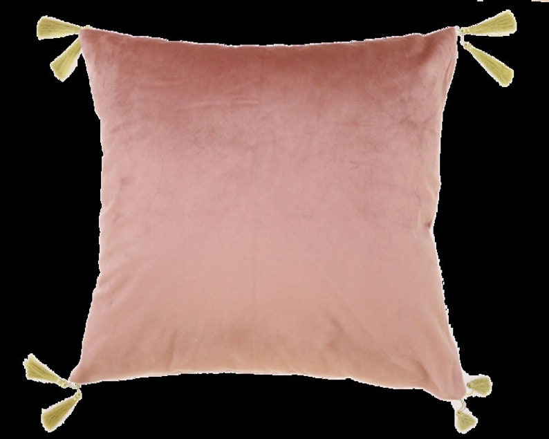 Dusty Rose Pink Velvet Throw Pillow Gold Tassel Free Pillow Etsy