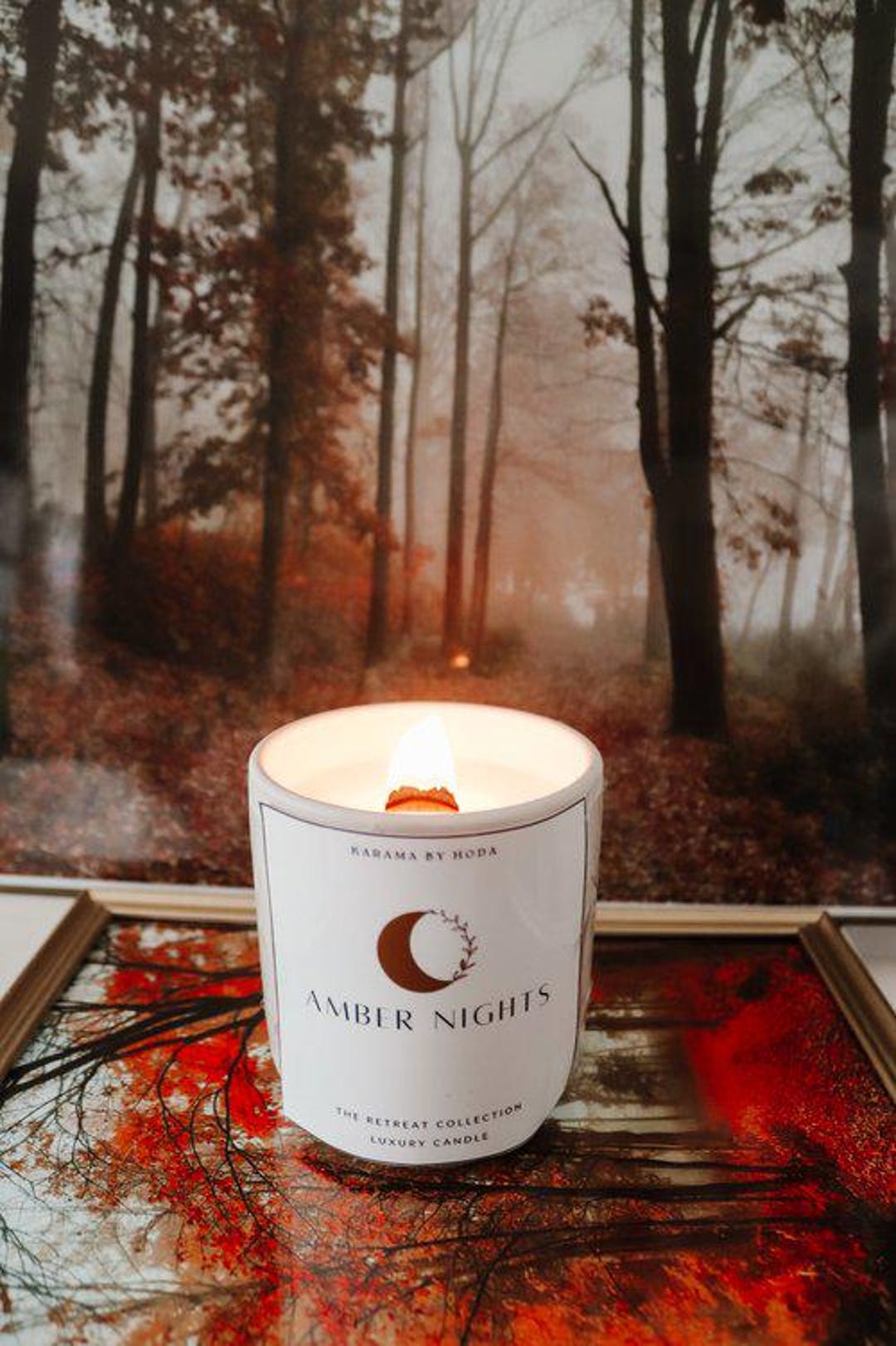 Amber Nights Candle Luxury Arabian Oud Scent Aromatherapy Vanilla Musk