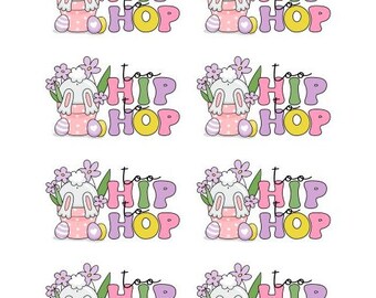 Easter Bunny Spring Sticker A4 Digital Download to print