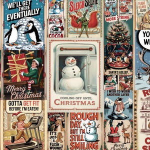 25 Vintage Funny Weihnacht Karten Postkarten 13x9cm / 10x15 Weihnachtskarten Weihnachten Grußkarten Firmen Mitarbeiter, Kollegen