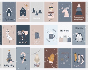 24 Christmas cards postcards 13 x 9 cm / 10x15 Christmas cards Christmas greeting cards companies employees, colleagues