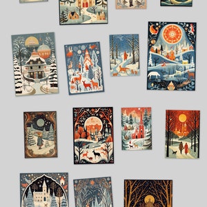 15 Vintage Alte Weihnacht Karten Postkarten 13x9cm / 10x15 Weihnachtskarten Weihnachten Grußkarten Firmen Mitarbeiter, Kollegen