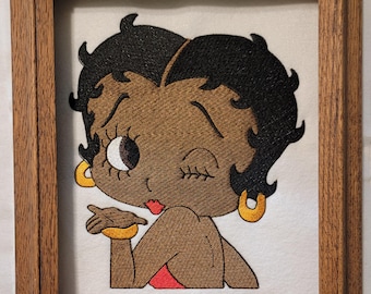 Black Betty Boop Back Patch: Vintage Cartoon Icon (8.5")