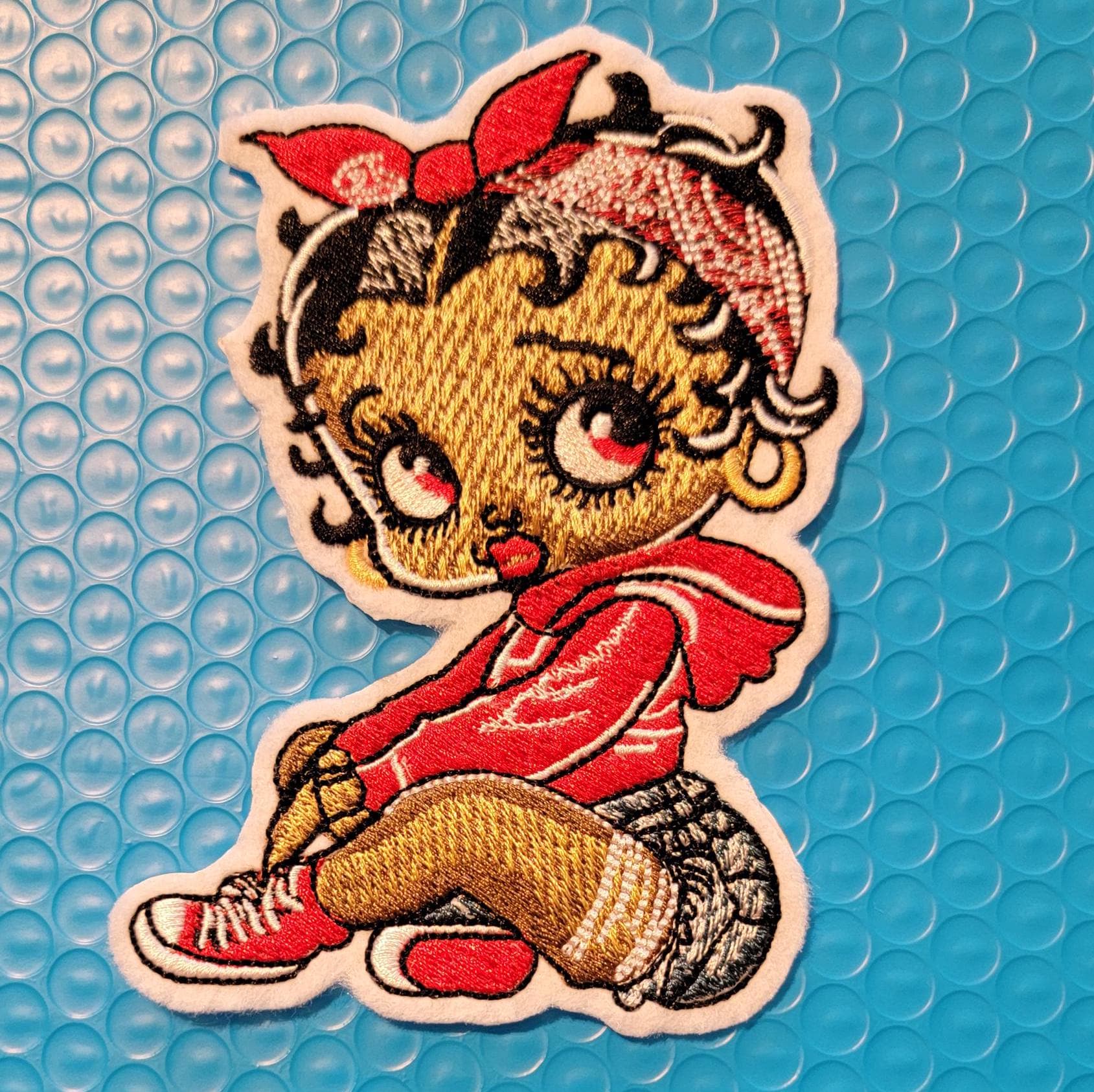 Black Betty Boop Embroidered Patch: Little Miss Boop Iron-On Applique