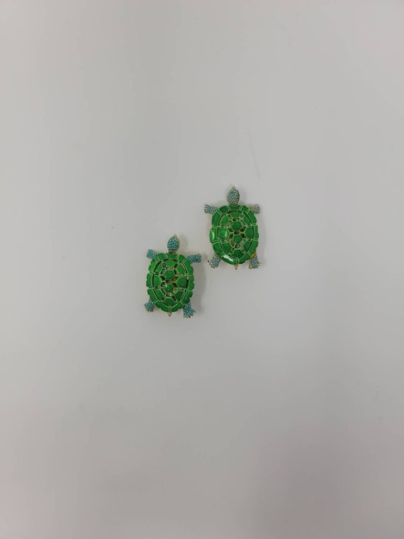 Vintage Green Enamel Turtle, Figural Turtles, Tur… - image 5