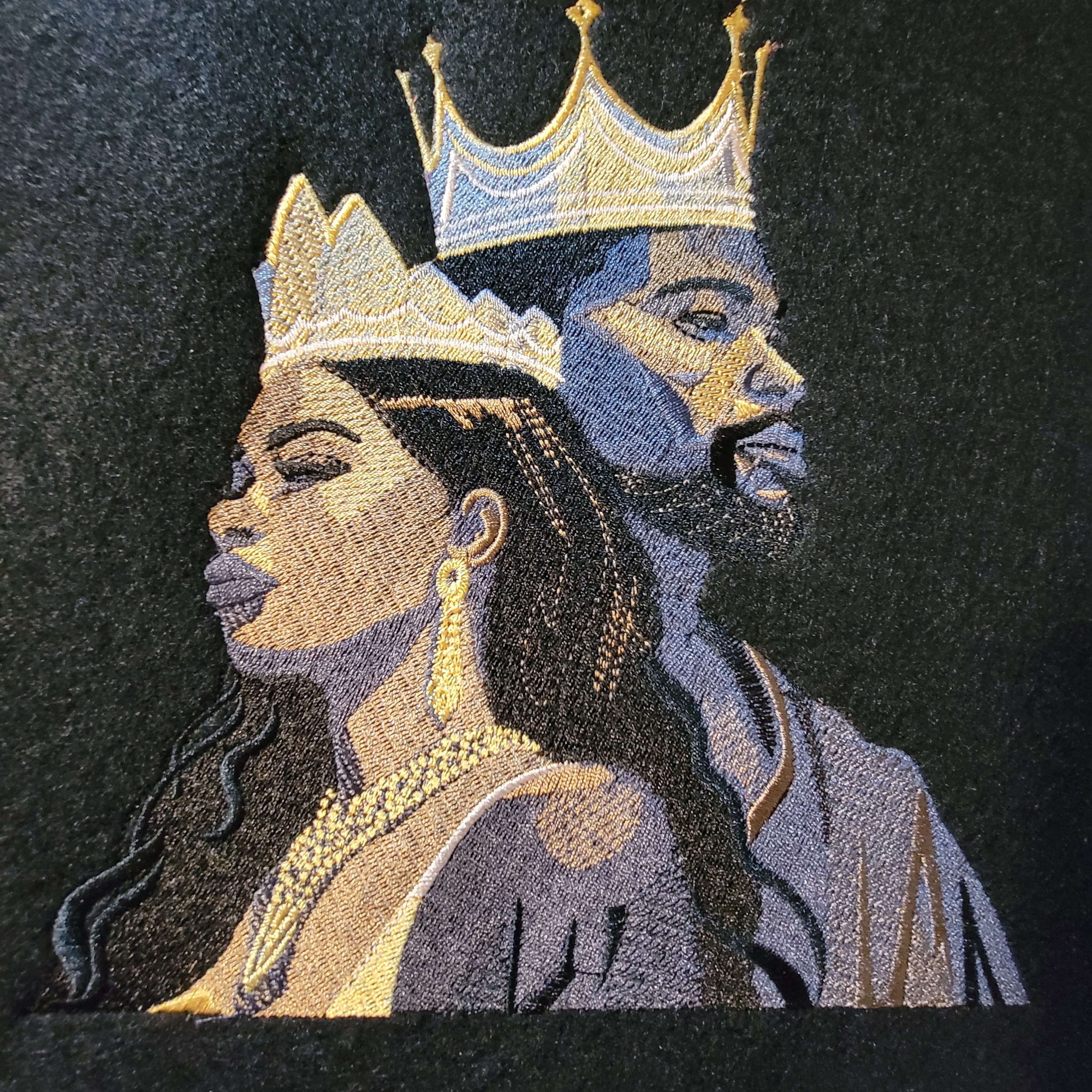 Tapiz bordado de rey y reina negros: arte en fieltro (30,5 x 30,5 cm) -  Etsy México, image size:2992x2992