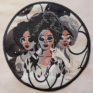 African American Black Sisters Patch, Abstract, Black Girl Magic, Afrocentric Patches, Afro Woman Sew-on Patch, Patches for the Culture