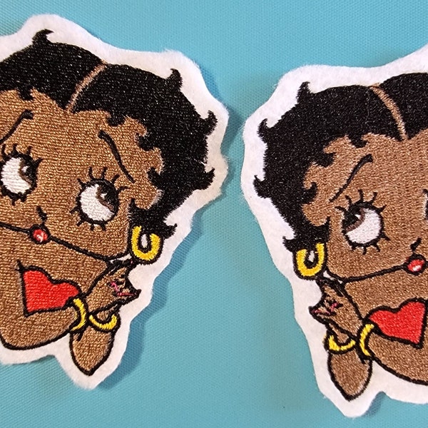 Black Betty Boop Set, 3" Betty Boop facing Patches, Back in stock. New Smaller Size, Black Icon's
